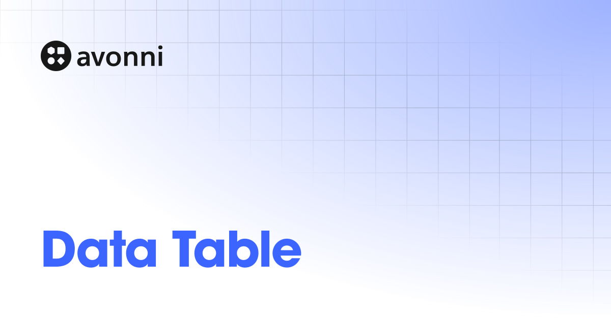 Data Table | Dynamic Components | Documentation Hub